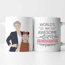 Load image into Gallery viewer, World&#39;s Most Awesome Granddaughter Personalized Mug
