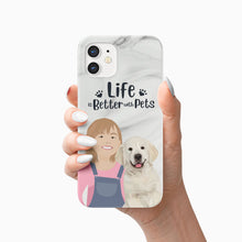 Load image into Gallery viewer, Life is Better with Pets Phone Case - Marble Print
