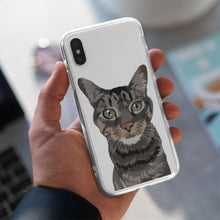 Load image into Gallery viewer, Custom Cat Drawing Clear Case
