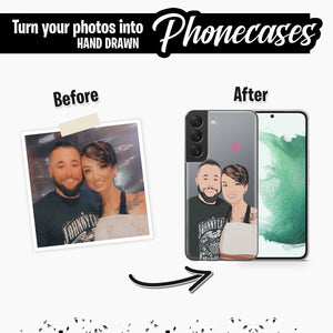 Couples Drawing Clear Phone Case