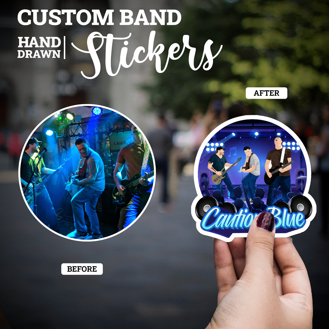 Custom Band Stickers – Personalized Drawing Gifts