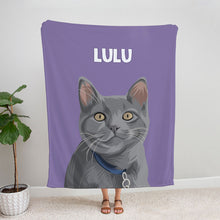 Load image into Gallery viewer, Custom Cat Portrait Blanket
