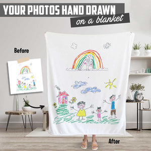 Custom Childs Drawing Blanket