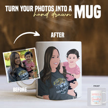 Load image into Gallery viewer, custom mother and daughter photo drawing

