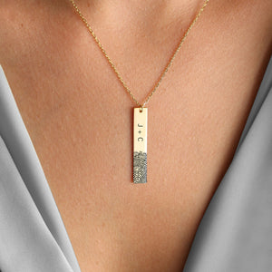 Personalized Fingerprint Bar Necklace