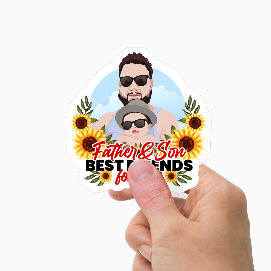 Father Son Best Friends Sticker Personalized