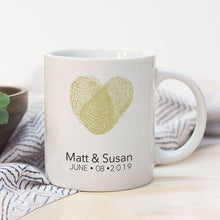 Load image into Gallery viewer, Couples Custom Fingerprint Mug Personalized
