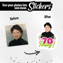 Load image into Gallery viewer, Fun 70 Year Old Birthday Stickers
