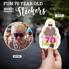 Load image into Gallery viewer, Fun 70 Year Old Birthday Stickers
