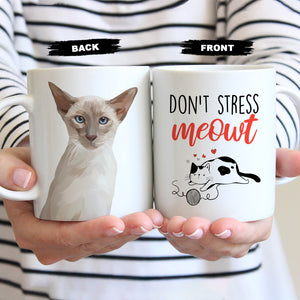 funny personalized cat gift Don't Stress Meowt Mug