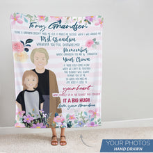 Load image into Gallery viewer, Personalized throw blanket from Nana to grandson
