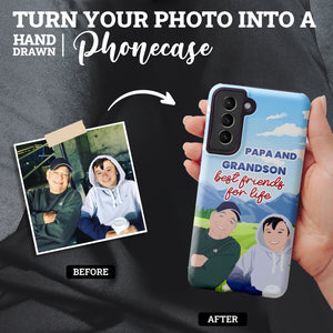 Turn Your Photo in to Custom Design Papa and Grandson Phone Cases
