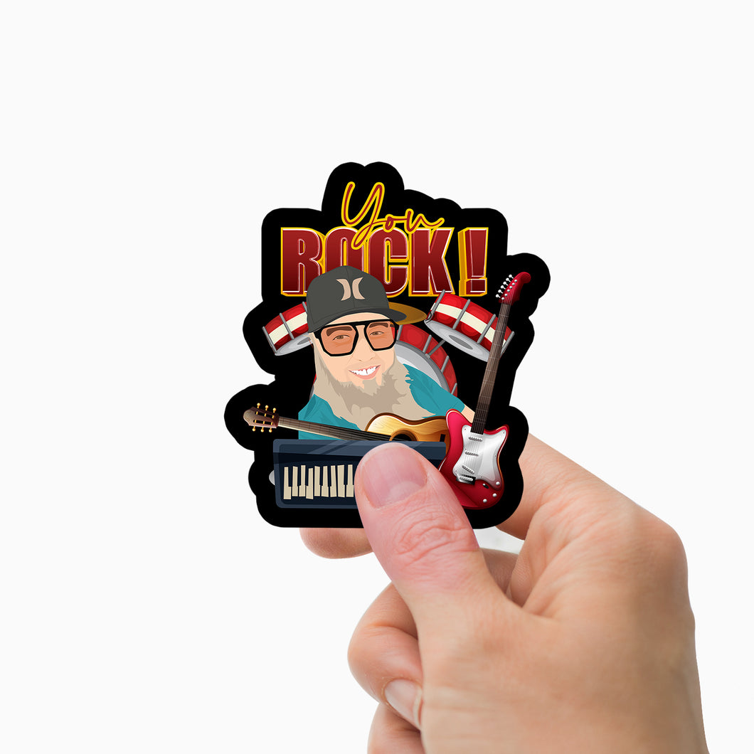 You Rock Musician Stickers Personalized
