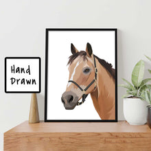 Load image into Gallery viewer, Custom Horse Illustration Portrait
