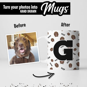 Custom Pet Monogram Face Mug