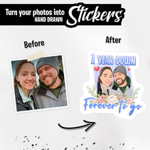 Load image into Gallery viewer, Custom One Year Anniversary Stickers
