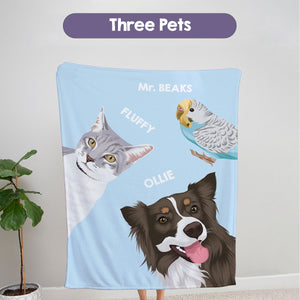 Custom Peekaboo Pet Blanket - Multiple Pets