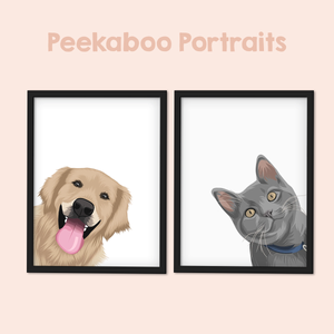 Custom Peekaboo Pet Portraits