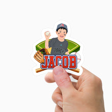 Load image into Gallery viewer, Baseball Kids Sticker Personalized Stickers Personalized
