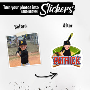 Personalized Stickers for Baseball Kids Sticker Personalized