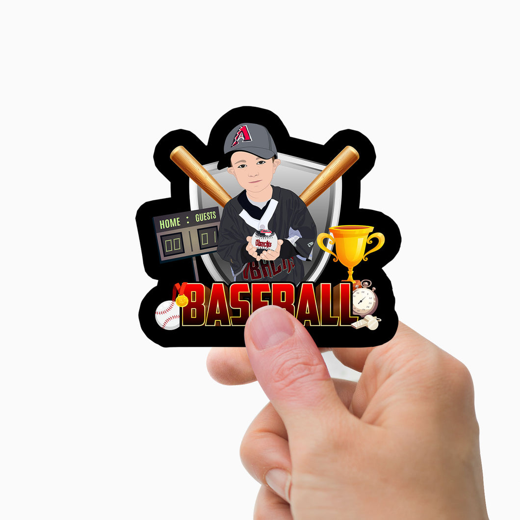 Little League Baseball Name Sticker Personalized Stickers Personalized