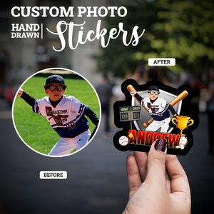 Create your own Custom Stickers for Little League Baseball Name Sticker Personalized