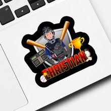 Load image into Gallery viewer, Little League Baseball Name Sticker Personalized Sticker designs customize for a personal touch
