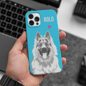 Custom Dog Portrait Phone Case - Black & White