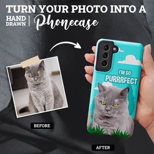 Personalized custom cat photo Purrrfect phone case