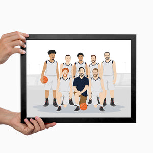 Custom Sports Team Illustration Portraits