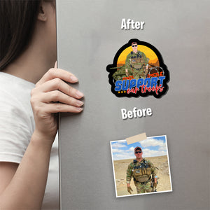 Awesome Support Our Troops Magnet designs customize for a personal touch