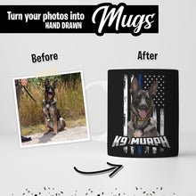 Load image into Gallery viewer, Personalized Thin Blue Line K9 Unit Police Dog Mug
