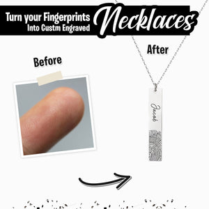 Personalized Fingerprint Bar Necklace