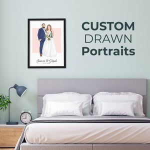 Personalized Wedding Couple Illustration Portrait