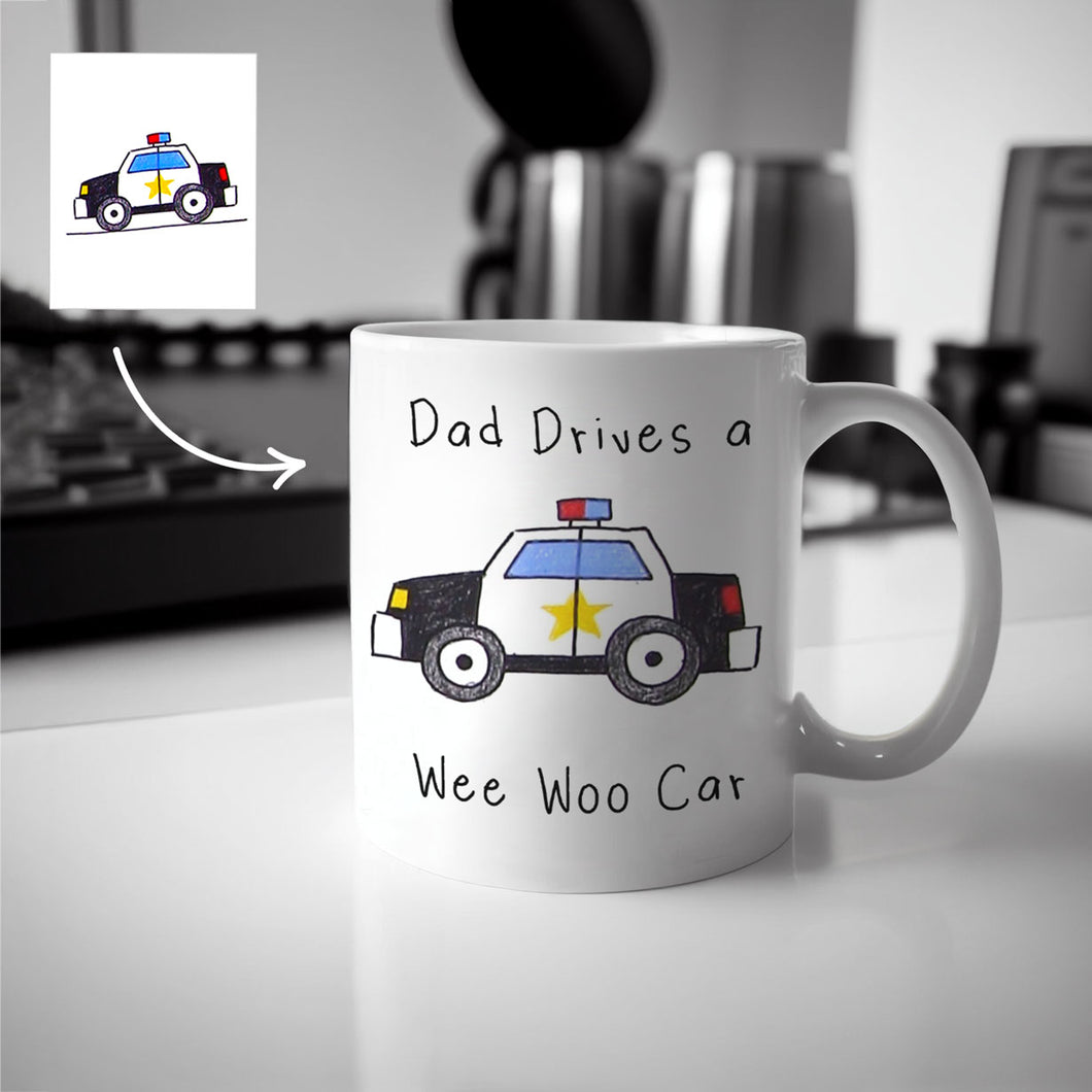 Childs Drawing Police Dad Mug